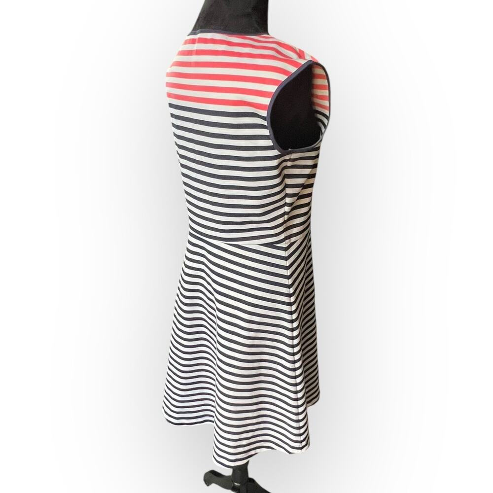 Draper James Women's Blue Pink White Stripe Ponte Knit Fit & Flare Dress Size M - Picture 8 of 13